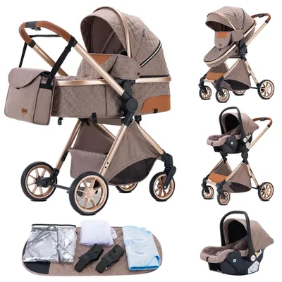 Imagen del producto de Cochecito para bebé, diseño plegable, configuración modular, modelo S800KHAKI