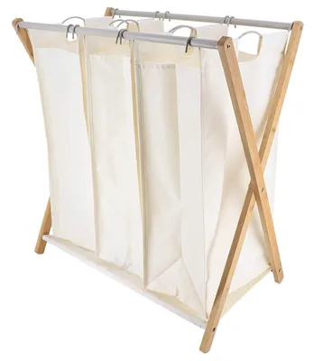 Zdjęcie produktu dla Kosz na pranie 3 komory CHIC INTERIOR, 35 l x3