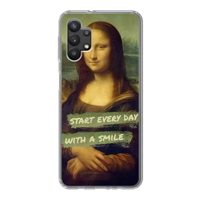Produktbild von MuchoWow® Handyhülle Schutzhülle Hülle für Samsung Galaxy A32 5G Mona Lisa - Zitat - Da Vinci Silikon Softcase Handy Hülle - Softcase