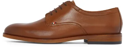 Zdjęcie produktu dla Buty Derby męskie Tommy Hilfiger, model Thunit, wykonane ze skóry, z okrągłym noskiem, w kolorze brązowym (model zimowy)