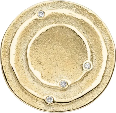 Produktbild von JOBO Anhänger rund 585 Gold Gelbgold matt 4 Diamanten Brillanten 0,04ct. Goldanhänger