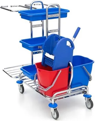 Zdjęcie produktu dla Wózek do sprzątania Wisch-Star® seria 106 Wózek do sprzątania Wózek na sprzęt 2x120 litrów