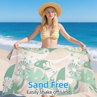 Produktbild von Famanu Strandhandtuch - große, weiche Sport-/Yogahandtuch - 80 x 160 cm - schnelltrocknendes Mikrofaser - mit Tragetasche