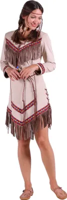 Produktbild von T2304-M beige langarm Damen Karnevals-Fasching Kostüm Kleid Gr.M