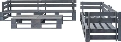 Produktbild von vidaXL 6-tlg. Garten-Sofagarnitur aus Paletten Holz Grau