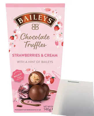 Produktbild von Baileys Schokolade Mini Delights Strawberries & Cream (146g Packung) + usy Block