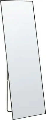 Produktbild von BELIANI Stojace zrkadlo čierne hliníkový rám 50 x 156 cm obdĺžnikové so stojanom moderný dizajn