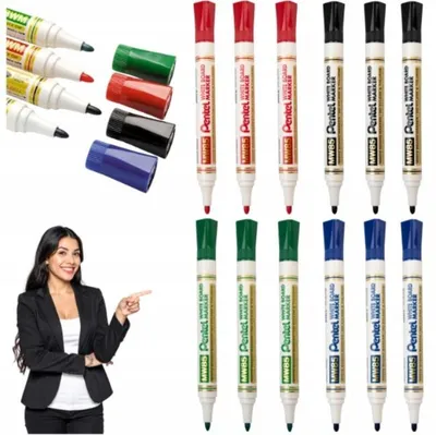 Produktbild von Pentel MW85 Whiteboard Marker Set 12 Stück Trocken abwischbar
