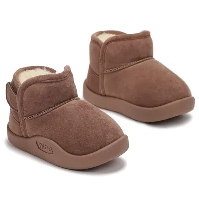 Produktbild von Jungen Mädchen Winterstiefel, Schneestiefel Kinder Winterschuhe, Farbe:Braun Gr:25