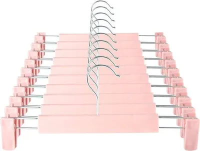 Produktbild von Famanu Kleiderbügel mit 360° drehbaren Haken und verstellbaren Clips - 10er Set