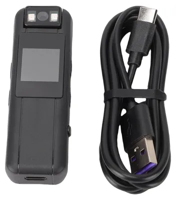 Obrázok produktu pre Akčná kamera 1080FHD, otočný objektív o 180°, prenosná POV kamera so sponou na chrbát na nahrávanie zo schôdzí, cyklistiku a cestovanie