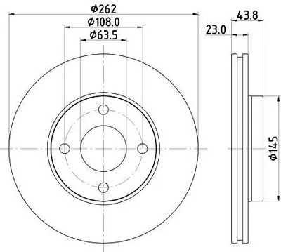 Produktbild von 2x HELLA Bremsscheibe 8DD 355 126-601 für FORD Fiesta Mk7 Schrägheck 43 8mm