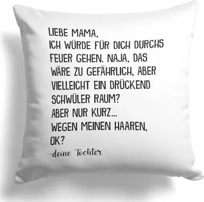 Produktbild von 22Feels Mama Geschenk von Tochter Mutter Kissen Muttertag Geburtstag Weihnachten Deko Frauen Dekoration Wohnzimmer Schlafzimmer Couch