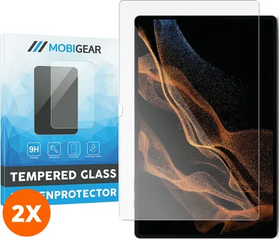 Produktbild von Mobigear 9.00 Samsung Galaxy Tab S9 Ultra Panzerglas Gehärtetes Glas Displayschutz - Hüllenfreundlich - Schwarz (2er Pack)