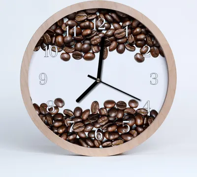 Produktbild von Holzuhr 20fi cm wanduhr - Kaffeebohnen