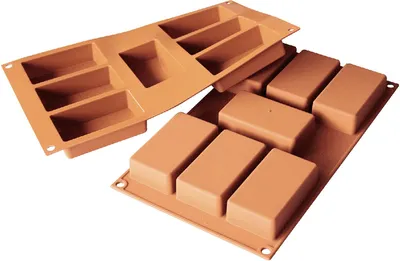 Produktbild von Silikomart Muffinbackform Mini Cake 7er 8,7x4,8cm H 2,4cm Silikon, terracotta