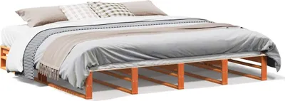 Produktbild von vidaXL Massivholzbett ohne Matratze Wachsbraun 180x200 Kiefernholz