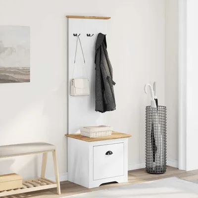 Obrázek produktu pro vidaXL Předsíňová skříň s háčky BODO Bílá a hnědá 50x40x157 cm