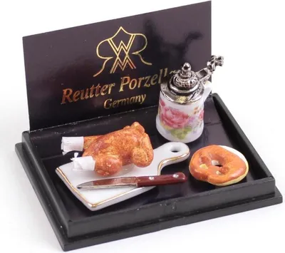 Produktbild von Miniatur Backhändl Set mit Brezel und Bierkrug – Sammlerfigur