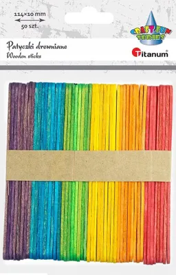 Produktbild von Titanum Farbige Holzspatel Bastelwerkzeug 50 Stück