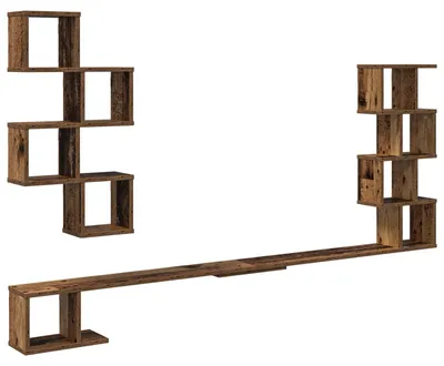 Produktbild von vidaXL Wandmontiertes TV-Regal Altholz 180 x 15 x 94 cm Holzwerkstoff