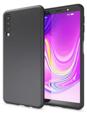 Obrázok produktu pre NALIA puzdro na mobilný telefón pre Samsung A7 2018, ultra tenké silikónové neónové puzdro s ochranným krytom čierne