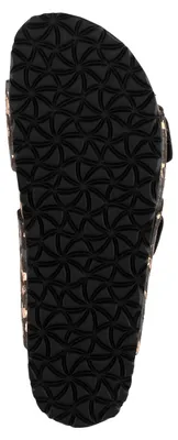 Produktbild von Tamaris Damen Pantolette zwei Riemen mit Tiermuster Ledertieffußbett 1-27523-46, Größe:39 EU, Farbe:Schwarz