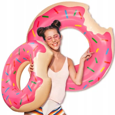 Produktbild von Aufblasbarer Donut Schwimmring Rosa – Bunter Wasserreifen & Luftmatratze für Pool und Sommer