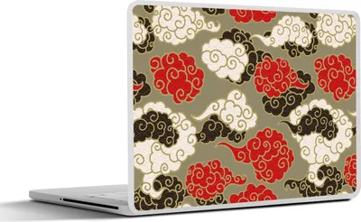 Produktbild von MuchoWow® Laptop Aufkleber Sticker Cover Wolken - Asien - Muster - Japan 30x22 cm - Laptop-Sticker