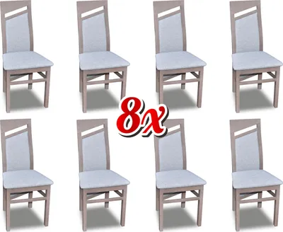 Immagine prodotto di Set di sedie da pranzo in legno imbottito nuovo gruppo sala da pranzo 8 x poltrona poltrona