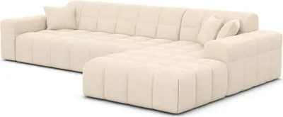 Produktbild von Strukturstoff L-Form Sofa Nivara Creme Rechts