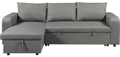 Immagine prodotto di Divano angolare reversibile/convertibile in tessuto "Victor" - 3 posti - Grigio