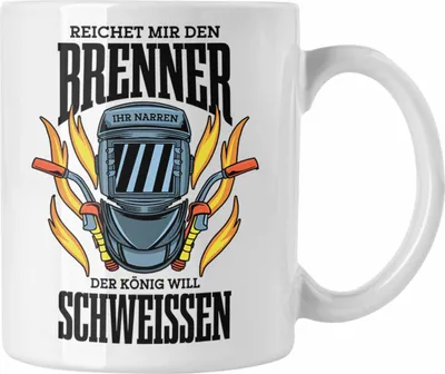 Produktbild von Trendation - Schweißen Tasse Geschenk Schmied Schweißer Geschenkidee Metallbauer (Weiß)