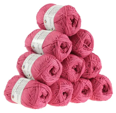 500g Strickgarn Cotton Mate Baumwolle Häkelgarn Wolle pink