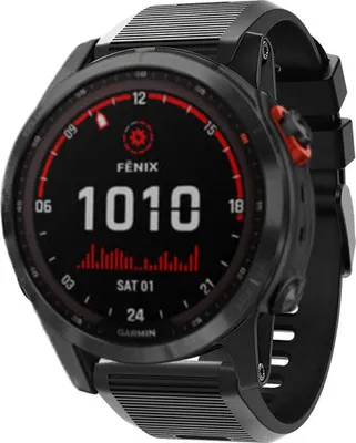 Produktbild von Strap-it Garmin Fenix 7x Silikonarmband (Schwarz)