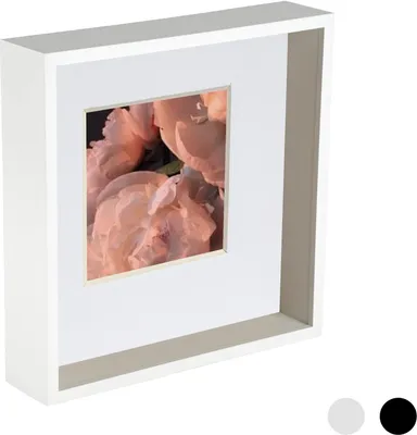 Produktbild von Nicola Spring 10 x 10 3D-Schatten-Tief Box Photo Frame - Craft Anzeigen Bilderrahmen mit 6 x 6-Halterung - Weiß