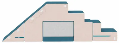 Produktbild von Spielsofa Samt 2-Teiliges Kindersofa aus Schaumstoff Waschbar Modulares Kindercouch für Kinder 0,5 bis 3 Jahre