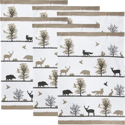 Produktbild von Erwin Müller Geschirrtuch Multipack 6er-Pack Waldtiere 50x70 cm