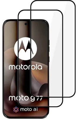 Produktbild von 2x Gehärtetes Glas für Motorola Moto G77 5G / Moto G67 5G, Tech-Protect Glass Fit Plus, Schwarzer Rahmen