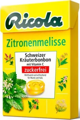 Produktbild von Ricola Zitronenmelisse ohne Zucker im Böxli erfrischend fruchtig 50g