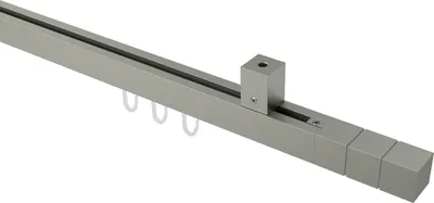Produktbild von Interdeco Innenlaufstange / Gardinenstange mit Innenlauf Satin-Silber, Typ Quadline Cubes (Rillenquader), 20 x 20 mm 1-läufig, 220 cm