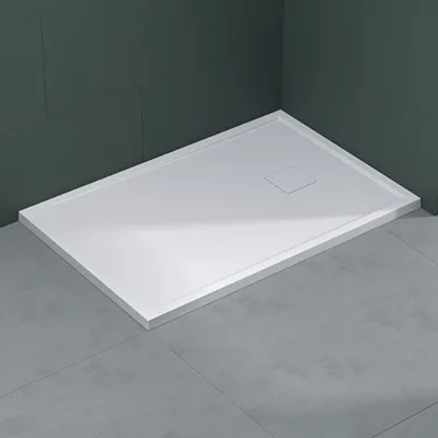 Produktbild von Mai & Mai Duschwanne aus Mineralguss Duschtasse 80x120cm Superflach Anti-Rutsch in matt Weiß Geoma08