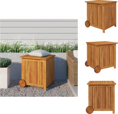 Obrázek produktu pro vidaXL Zahradní truhla na kolečkách 60x50x58 cm z masivního dřeva akácie - Zahradní truhly