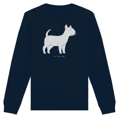 Produktbild von Mr. & Mrs. Panda Baumwoll Pullover Bullterrier Moment Größe M - French Navy - Geschenk, Bio, Sweatshirt, Sweater, Pulli