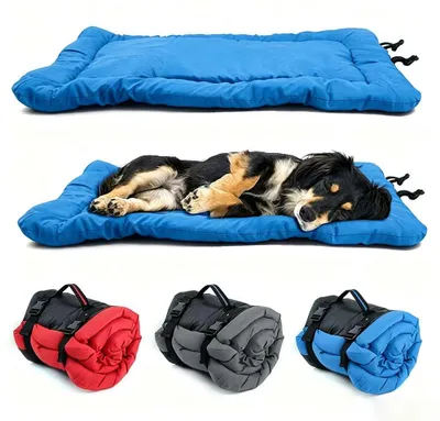 Immagine prodotto di Cuccia pieghevole impermeabile per cani, tappetino antiscivolo, robusta e portatile, ideale per viaggi in auto e attività all'aperto, dimensioni 60x90 cm, colore blu