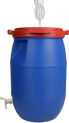 Produktbild von lilawelt24 Gärbehälter 60L – Gärfass aus lebensmittelechtem Kunststoff mit Gärröhrchen und Ablasshahn