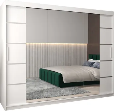 Produktbild von Kleiderschrank, Schiebetürenschrank Schlafzimmer, Schrank mit Spiegel VERONA 4 250 cm