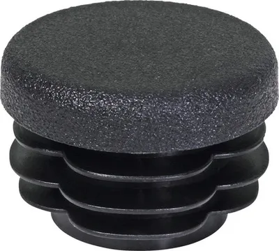 Produktbild von Stopfen Ø 25 mm für Rundrohre mm Kunststoff schwarz, mit Lamellen, 2 St.
