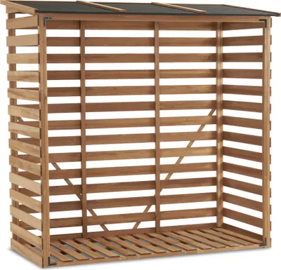 Produktbild von M MCombo Holzregal, Outdoor Kaminholzregel mit Rückwand, Holzunterstand mit wasserdichter Abdeckung, Natürlich, 90 X 185 X 186 CM, 1202 (Natur)
