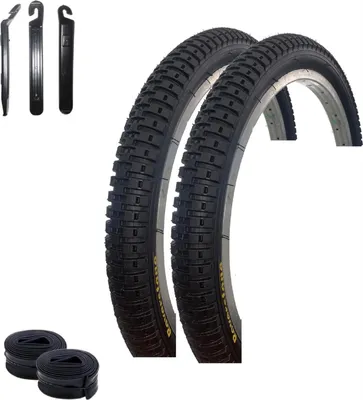 Produktbild von 2 x Roverstone B126  "20" Fahrradreifen Fahrradmantel Schwarz 57-406 (20 x 2,125) + 2 Schläuche AV inkl. Reifenheber